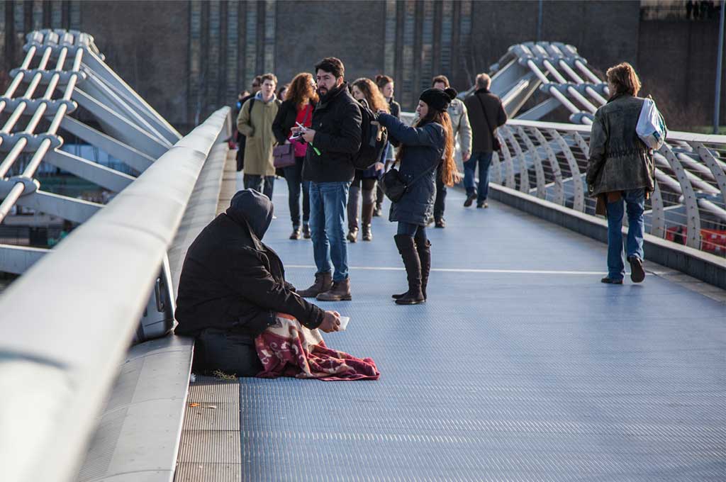 Mendicidad en Londres.